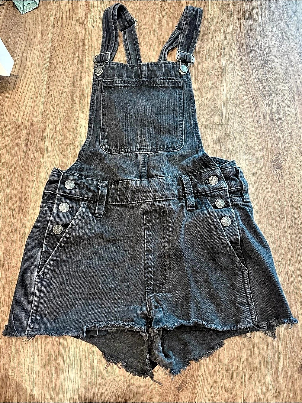 Madewell Black Denim Short Overalls XXS
